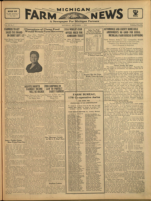 Michigan farm news. (1934 September 1)