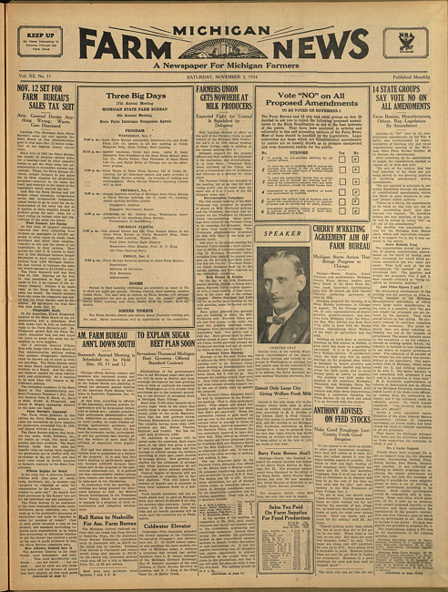 Michigan farm news. (1934 November 3)