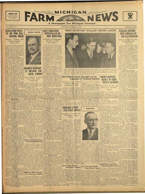 Michigan farm news. (1935 March 2)