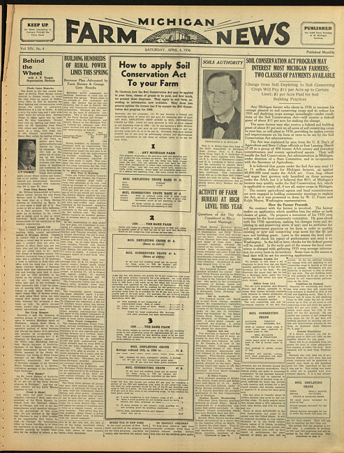 Michigan farm news. (1936 April 4)
