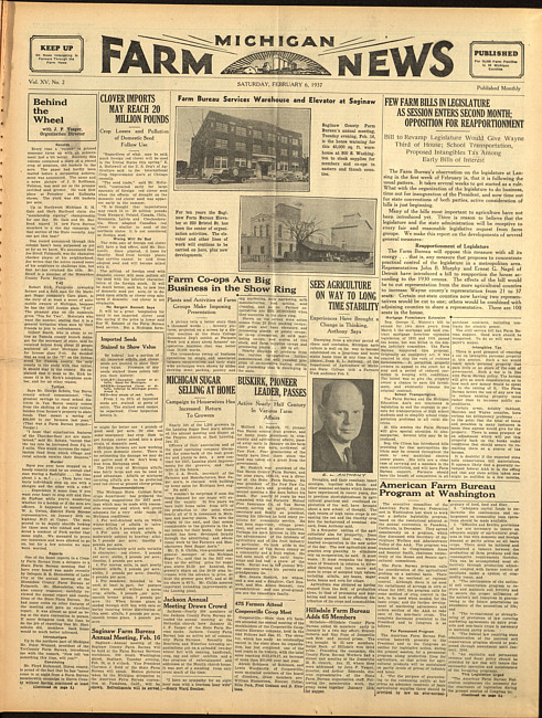 Michigan farm news. (1937 February 2)