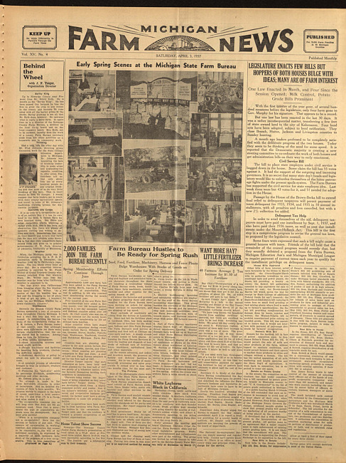 Michigan farm news. (1937 April 8)