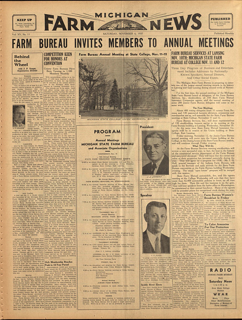 Michigan farm news. (1937 November 6)