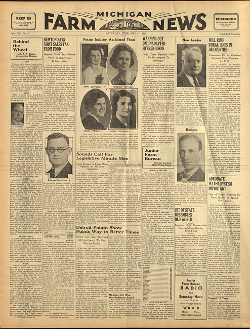 Michigan farm news. (1938 February 5)