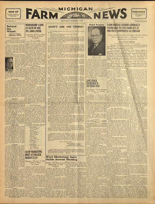 Michigan farm news. (1938 March 5)