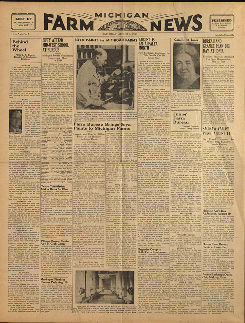 Michigan farm news. (1938 August 6)