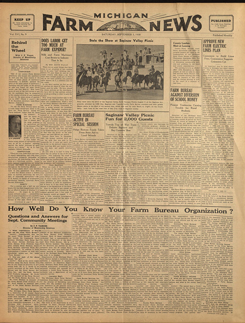 Michigan farm news. (1938 September 3)