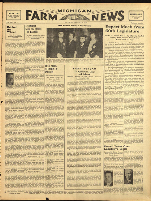 Michigan farm news. (1939 January 7)