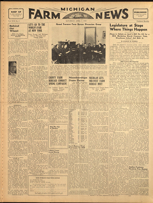 Michigan farm news. (1939 April 1)