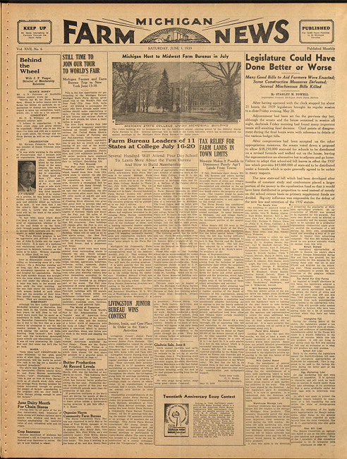 Michigan farm news. (1939 June 3)