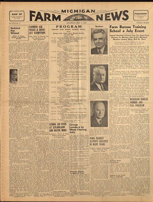 Michigan farm news. (1939 July 1)