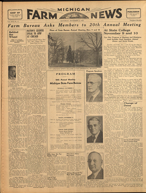 Michigan farm news. (1939 November 4)