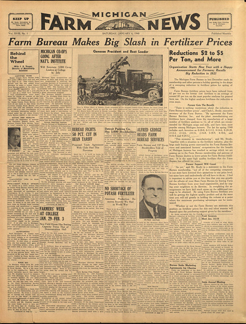 Michigan farm news. (1940 January 6)