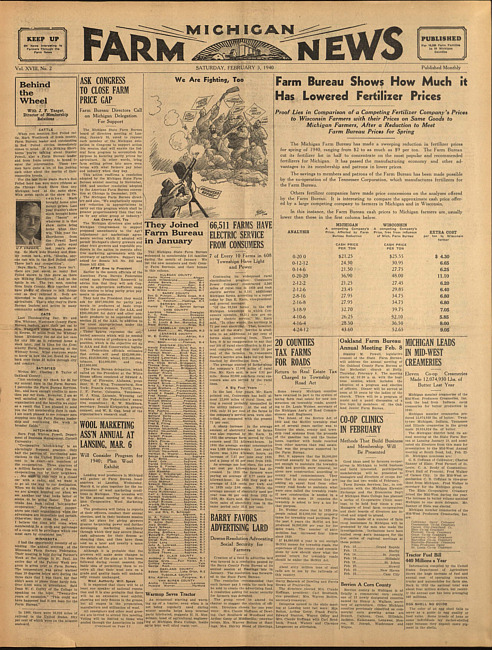 Michigan farm news. (1940 February 3)