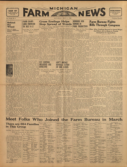 Michigan farm news. (1940 May 4)