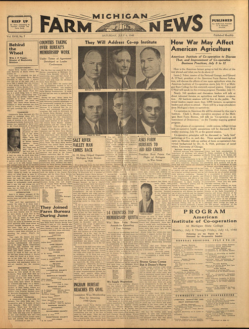 Michigan farm news. (1940 July 6)