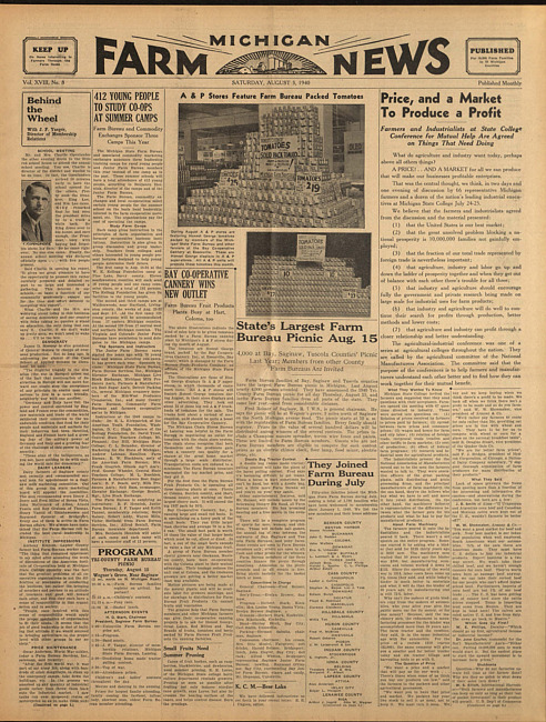Michigan farm news. (1940 August 3)