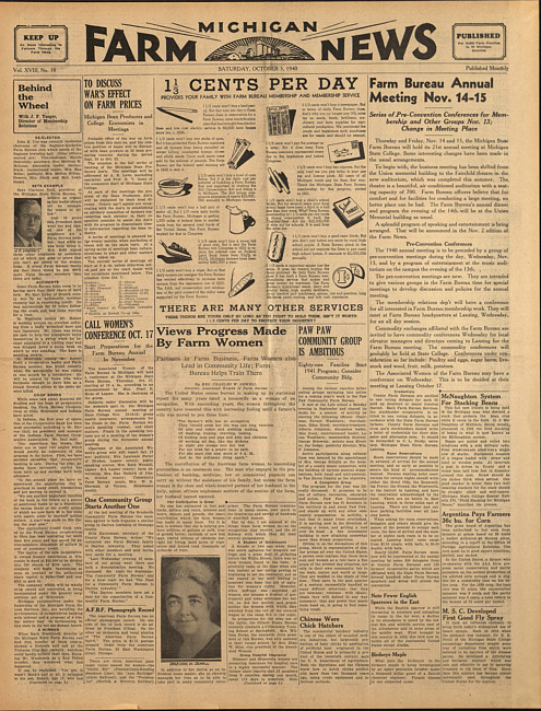 Michigan farm news. (1940 October 5)