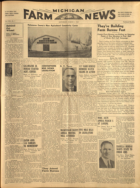 Michigan farm news. (1941 March 1)