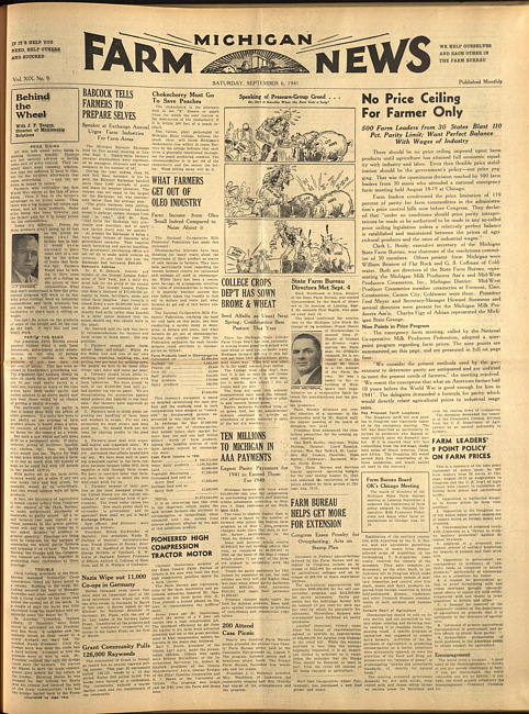 Michigan farm news. (1941 September 6)