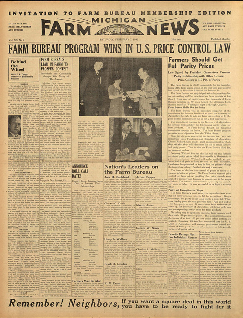 Michigan farm news. (1942 February 7)