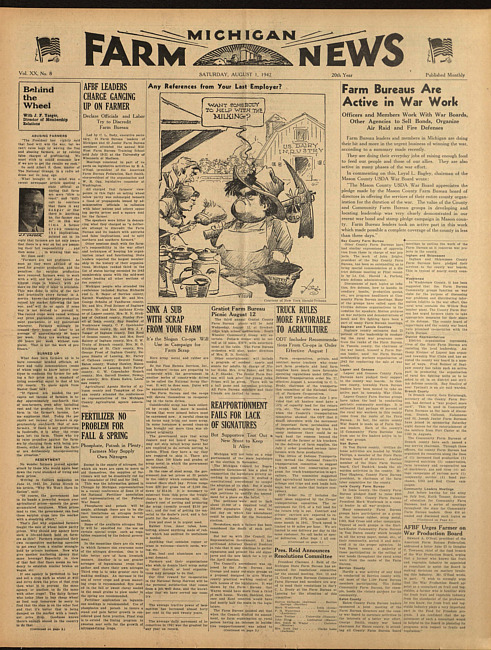 Michigan farm news. (1942 August 1)