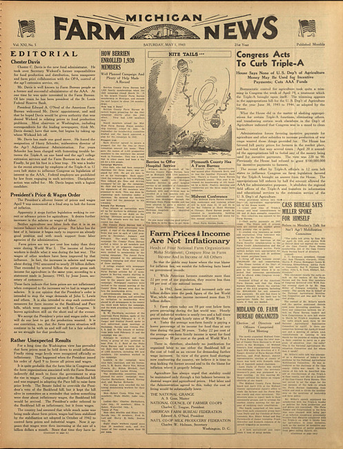 Michigan farm news. (1943 May 1)