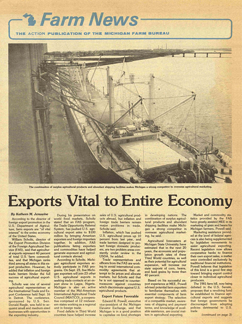 Farm news. (1981 October)