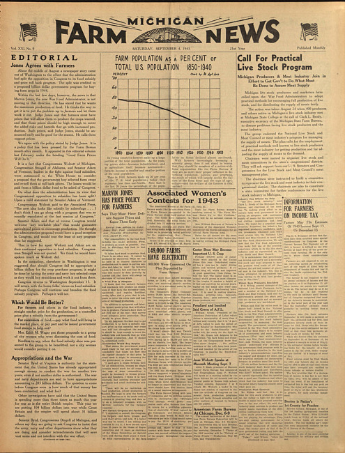 Michigan farm news. (1943 September 4)