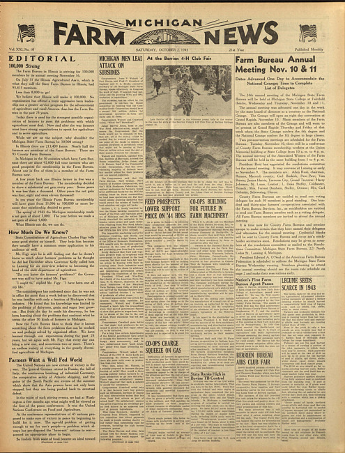 Michigan farm news. (1943 October 2)