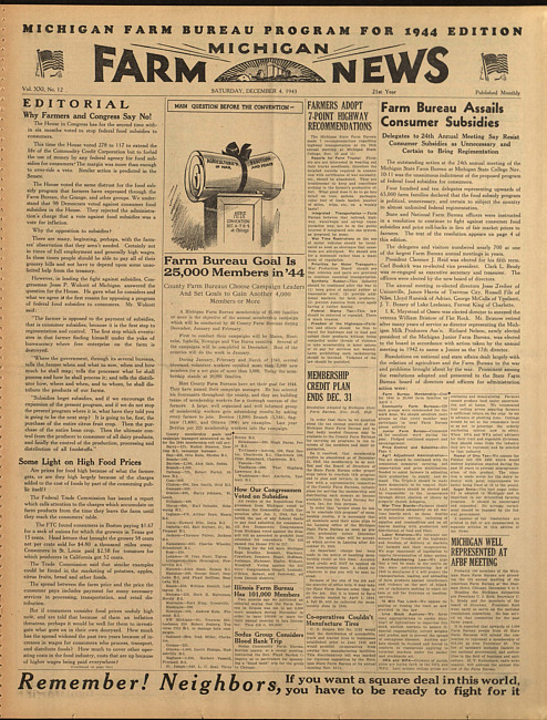 Michigan farm news. (1943 December 4)