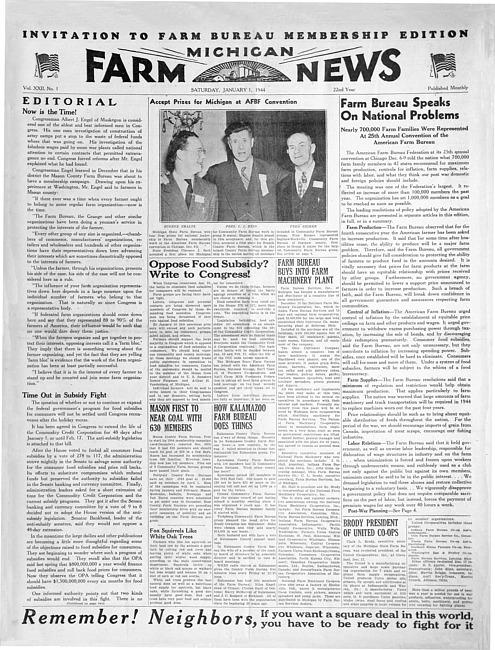Michigan farm news. (1944 January)