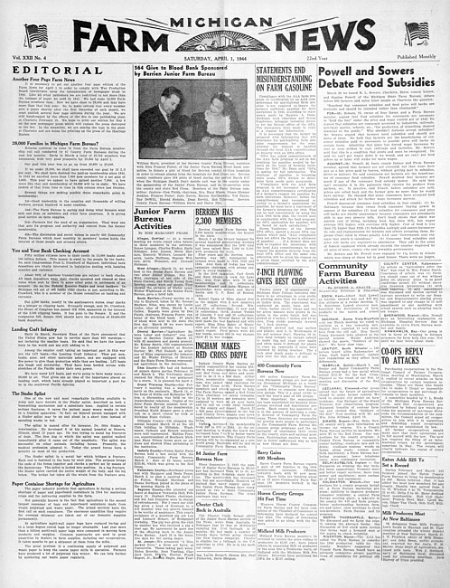 Michigan farm news. (1944 April)