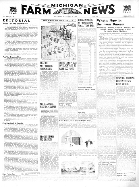 Michigan farm news. (1944 September)