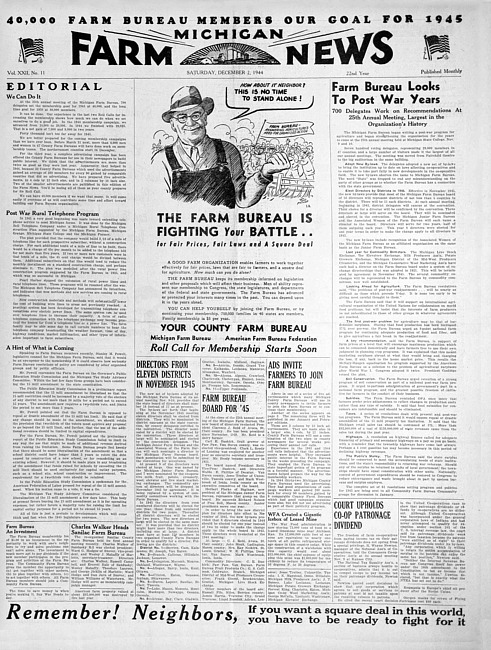 Michigan farm news. (1944 December)