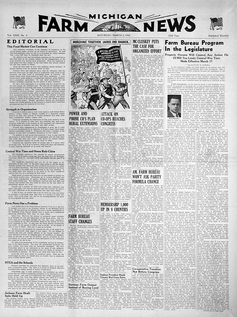 Michigan farm news. (1945 March)