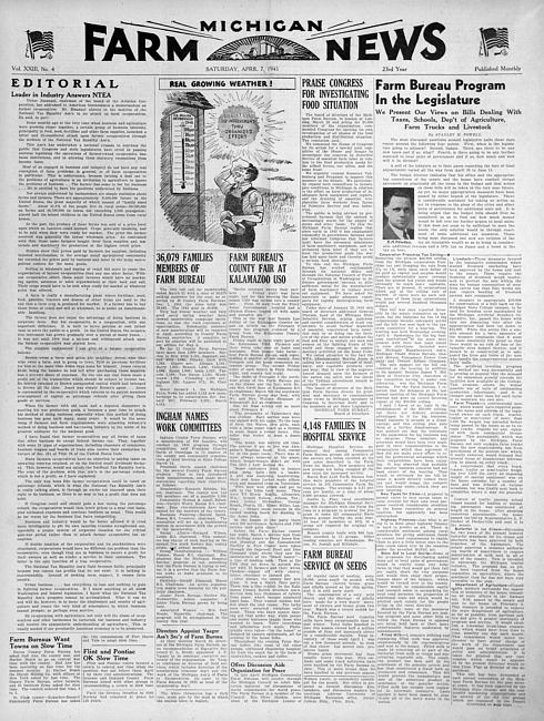 Michigan farm news. (1945 April)