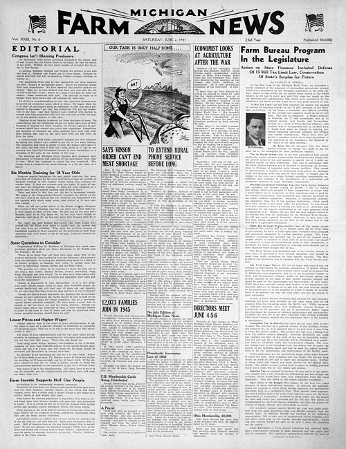 Michigan farm news. (1945 June)