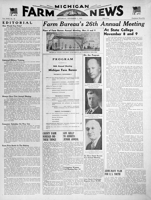 Michigan farm news. (1945 November)