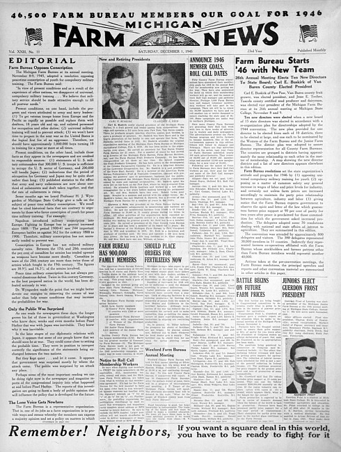 Michigan farm news. (1945 December)