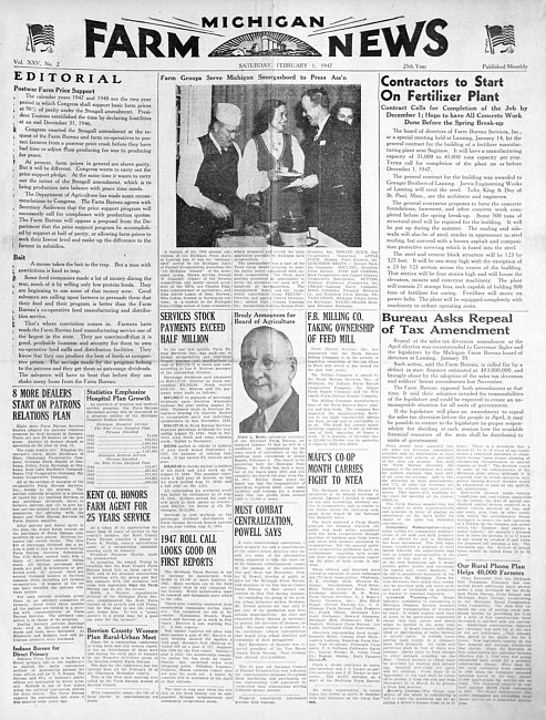 Michigan farm news. (1947 February)