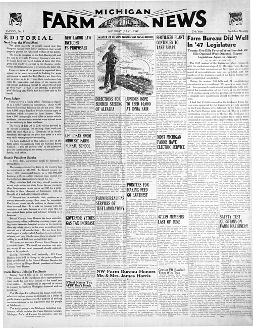 Michigan farm news. (1947 July)