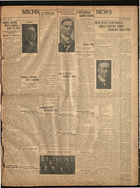 Michigan Farm Bureau news. (1923 February 2)