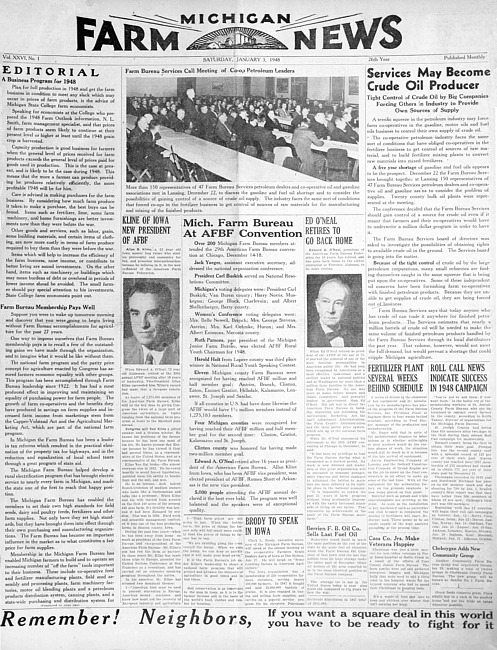 Michigan farm news. (1948 January)