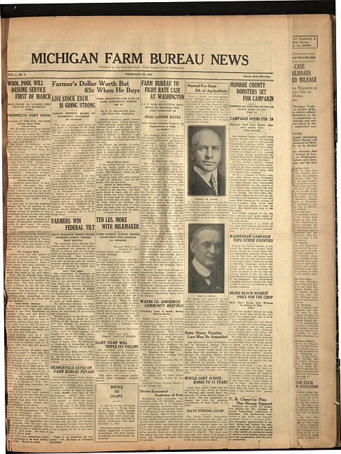 Michigan Farm Bureau news. (1923 February 23)