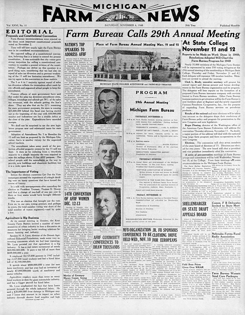 Michigan farm news. (1948 November)