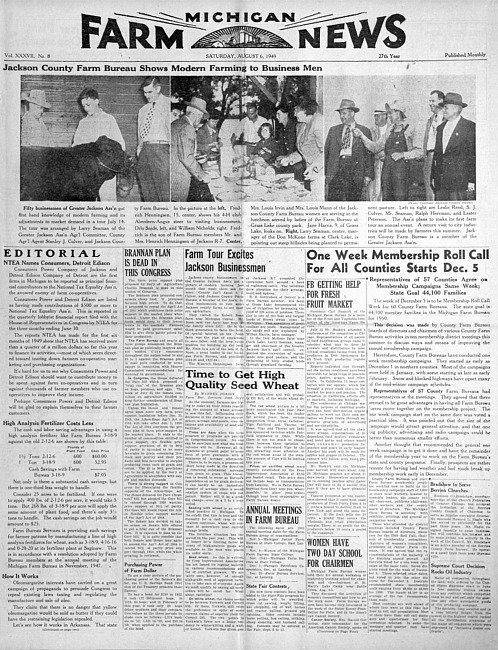 Michigan farm news. (1949 August)