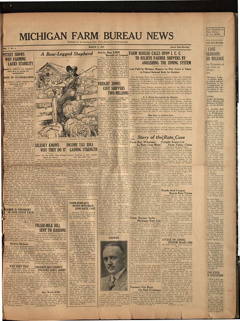 Michigan Farm Bureau news. (1923 March 9)