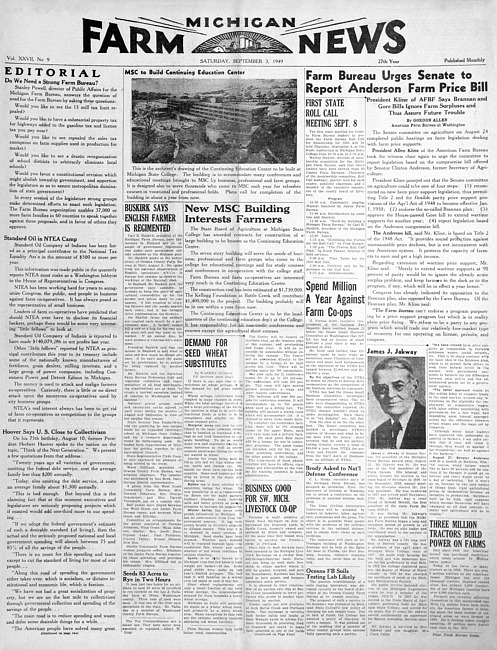 Michigan farm news. (1949 September)