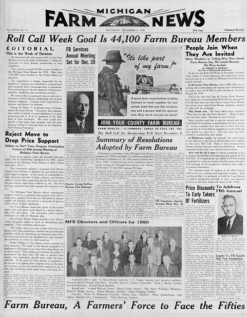 Michigan farm news. (1949 December)